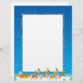 クリスマスレター紙 – サンタ・イン・スリーデザイン (正面/裏面)