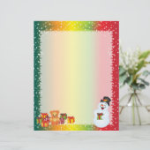 クリスマスレター紙 – 笑顔の雪だるま (スタンド正面)