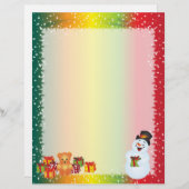 クリスマスレター紙 – 笑顔の雪だるま (正面/裏面)