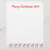 クリスマスレター紙:雪だるまメリークリスマス (正面/裏面)