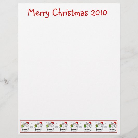 クリスマスレター紙-雪だるまメリークリスマス (正面)