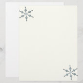 クリスマスレター紙- 2つの雪 (正面/裏面)