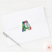 クリスマスレター/クリスマスツリー付きサンタ スクエアシール (封筒)