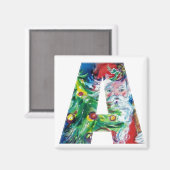 クリスマスレター/クリスマスツリー付きサンタ マグネット (正面/裏面)