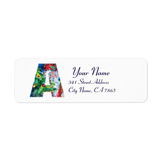 クリスマスレター/クリスマスツリー付きサンタ ラベル (正面)