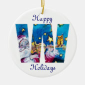 クリスマスレター/サンタモインスパイアノグラム セラミックオーナメント (正面)