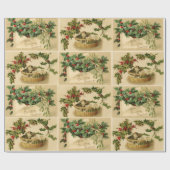 クリスマスレター，葵の木，子猫と胸 ラッピングペーパー (フラット)