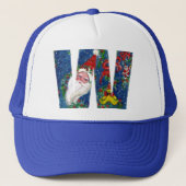 クリスマスレター/赤いリボンのサンタクロース キャップ (正面)