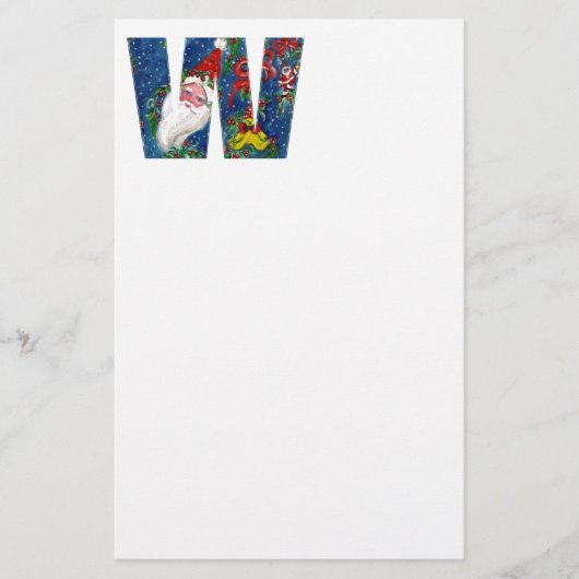 クリスマスレター/赤いリボンのサンタクロース 便箋 (正面)