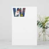 クリスマスレター/赤いリボンのサンタクロース 便箋 (スタンド正面)