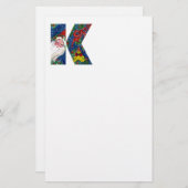 クリスマスレター/赤いリボンのサンタクロース 便箋 (正面/裏面)