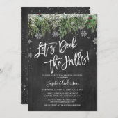  クリスマスレッツデッキザホールズブライダルシャワー 招待状 (正面/裏面)