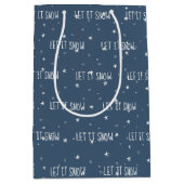 クリスマスレット雪の文字星 ミディアムペーパーバッグ (正面)