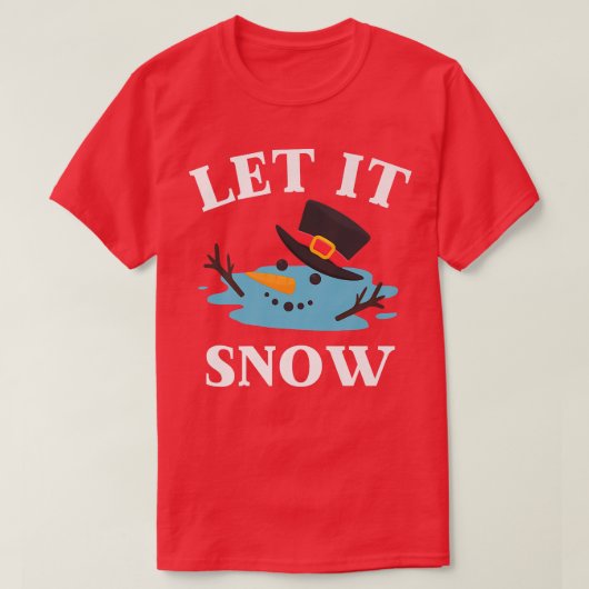 クリスマスレット雪解け雪だるま Tシャツ (デザイン正面)