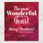 クリスマスレッドからブラックウォーター色のワインラベル ワインラベル (シングルラベル)