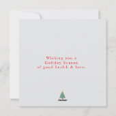 クリスマスレッドきらめくミニマルスタイリッシュリストスクリプト シーズンカード (裏面)