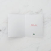 クリスマスレッドきらめくミニマルスタイリッシュリストスクリプト シーズンカード (内部)