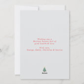 クリスマスレッドきらめくミニマルスタイリッシュリストスクリプト シーズンカード (裏面)