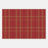 クリスマスレッドとグリッターストライプ ラッピングペーパーシート (正面3)