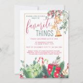 クリスマスレッドとグリーンお気に入りのモノのパーティー 招待状 (正面)