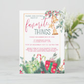 クリスマスレッドとグリーンお気に入りのモノのパーティー 招待状 (スタンド正面)