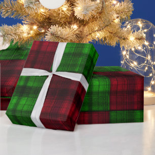 クリスマスレッドとグリーンのタータン。ラッピングペーパー ラッピングペーパー