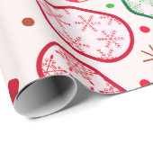 クリスマスレッドとグリーンのピックボールのパドル ラッピングペーパー (ロールコーナー)