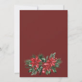 クリスマスレッドとグリーンの冬のフェスティバル結婚 招待状 (裏面)