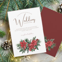 クリスマスレッドとグリーンの冬のフェスティバル結婚