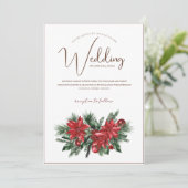クリスマスレッドとグリーンの冬のフェスティバル結婚 招待状 (スタンド正面)