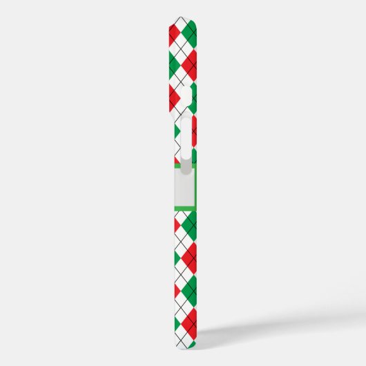 クリスマスレッドとグリーンの幾何学的 Case-Mate iPhoneケース (裏面 / 左)