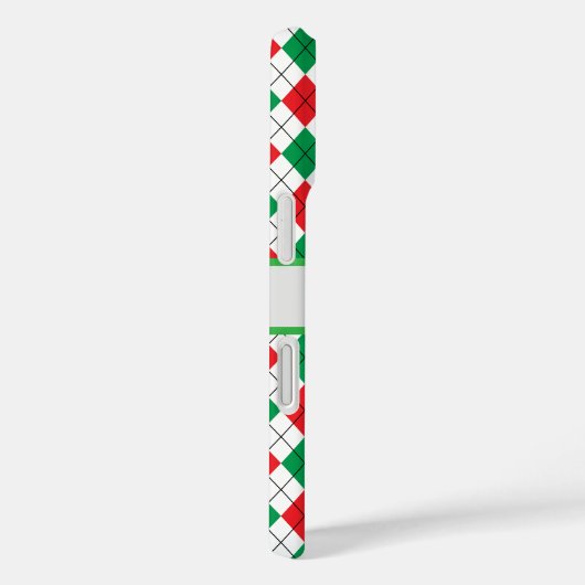 クリスマスレッドとグリーンの幾何学的 Case-Mate iPhoneケース (裏面 / 右)