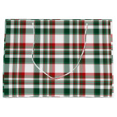 クリスマスレッドとグリーンの格子模様 ラージペーパーバッグ (正面)