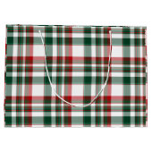 クリスマスレッドとグリーンの格子模様 ラージペーパーバッグ (裏面)
