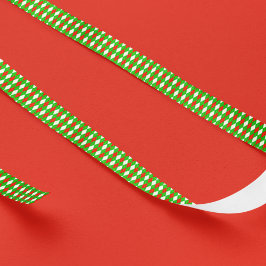 クリスマスレッドとグリーンアーガイル サテンリボン