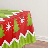 クリスマスレッドとグリーンシェブロンのストライプパターン テーブルクロス (インサイチュ)