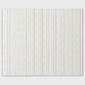 クリスマスレッドとグリーンストライプズ ラッピングペーパー (フラット)