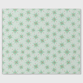 クリスマスレッドとグリーンスノーフレークフェスティバルシームレス ラッピングペーパー (フラット)