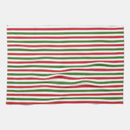 クリスマスレッドとグリーンタオル キッチンタオル