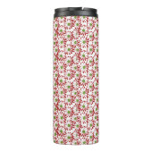 クリスマスレッドとグリーンデイジーフローラルパターン タンブラー (裏面)