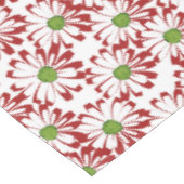 クリスマスレッドとグリーンデイジーフローラルパターン テーブルクロス (アングル)