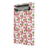 クリスマスレッドとグリーンデイジーフローラルパターン ミニクリップボード (アングル2)