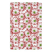 クリスマスレッドとグリーンデイジーフローラルパターン ミニクリップボード (裏面)