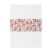 クリスマスレッドとグリーンデイジーフローラルパターン 招待状ベリーバンド (裏面例)