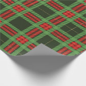 クリスマスレッドとグリーンプレイドラッピング紙 ラッピングペーパー (角)