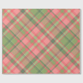 クリスマスレッドとグリーンプレイドラッピング紙 ラッピングペーパー (フラット)