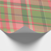 クリスマスレッドとグリーンプレイドラッピング紙 ラッピングペーパー (角)