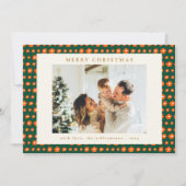 クリスマスレッドとグリーンボホの花2枚の写真 シーズンカード (正面)