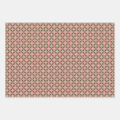 クリスマスレッドとグリーン数々の – パターン ラッピングペーパーシート (正面2)