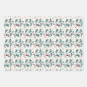 クリスマスレッドとグリーン設計 ラッピングペーパーシート (正面3)